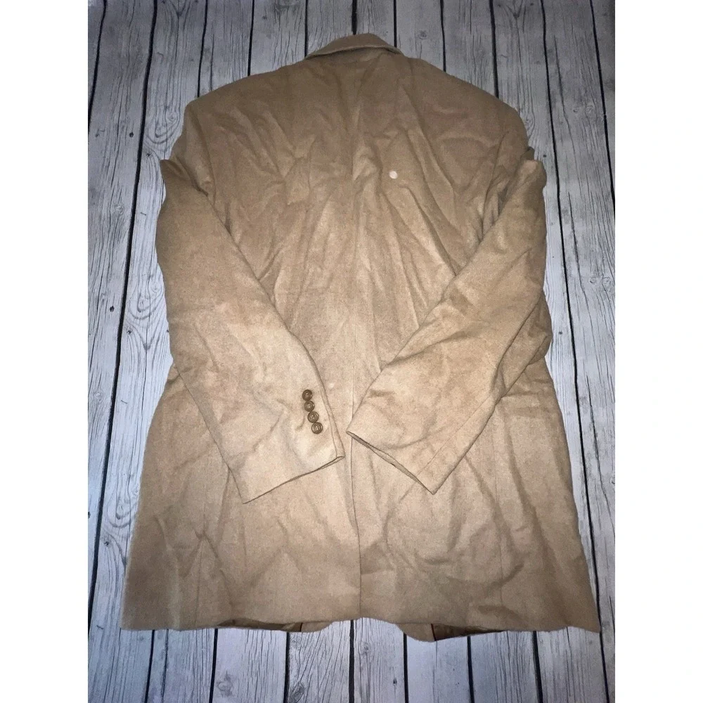Bill Blass Tan 100% Camel Hair Blazer Sports Jacket Size 32length Button Closure